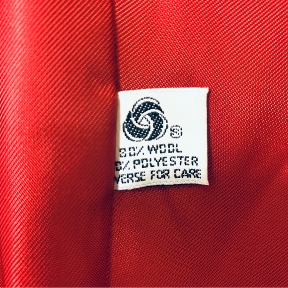 The Villager Vintage Wool Blend Blazer - Red - Size 8 - Picture 10 of 10